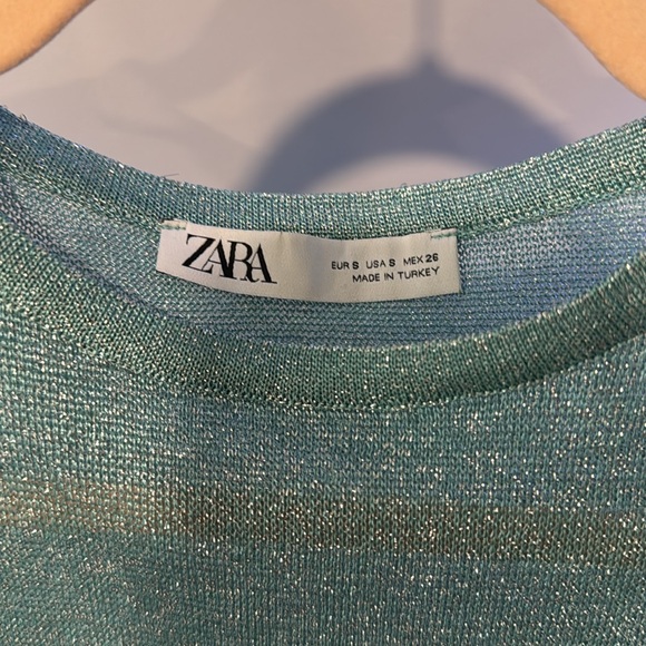 Zara Green Ruffle Top - Picture 3 of 5